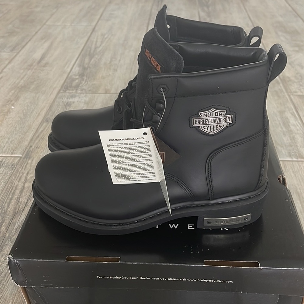 Harley-Davidson Gibson Black Genuine Leather Men Boots - Picture 5 of 6